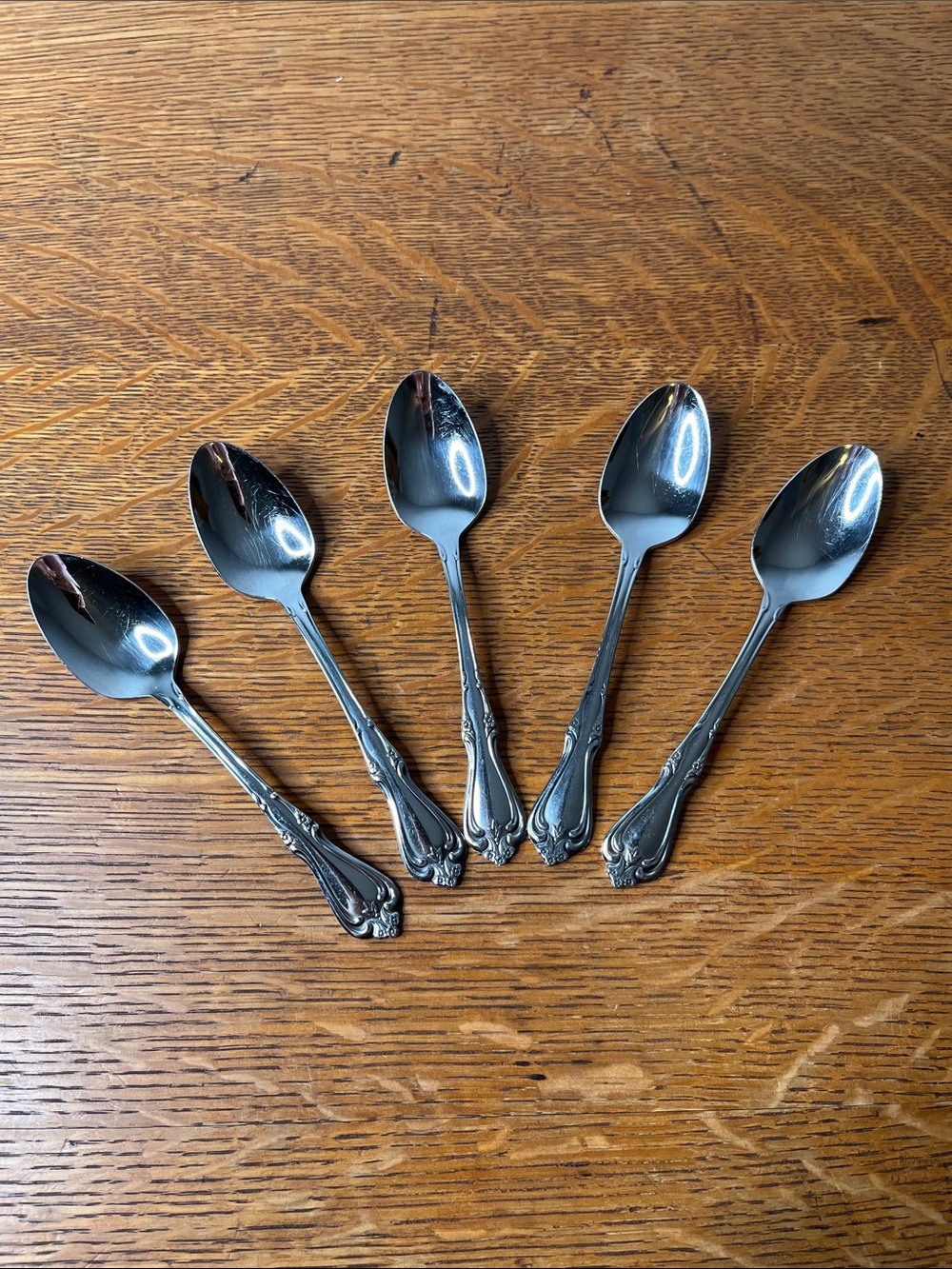 Vintage Oneida W.M. Dalton "Briarwood" Stainless Teaspoons 6” - Set of 5